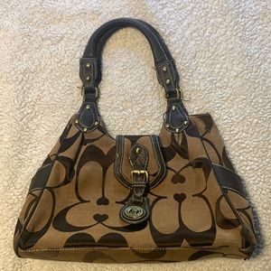 Vintage Coach handbag and wallet set.